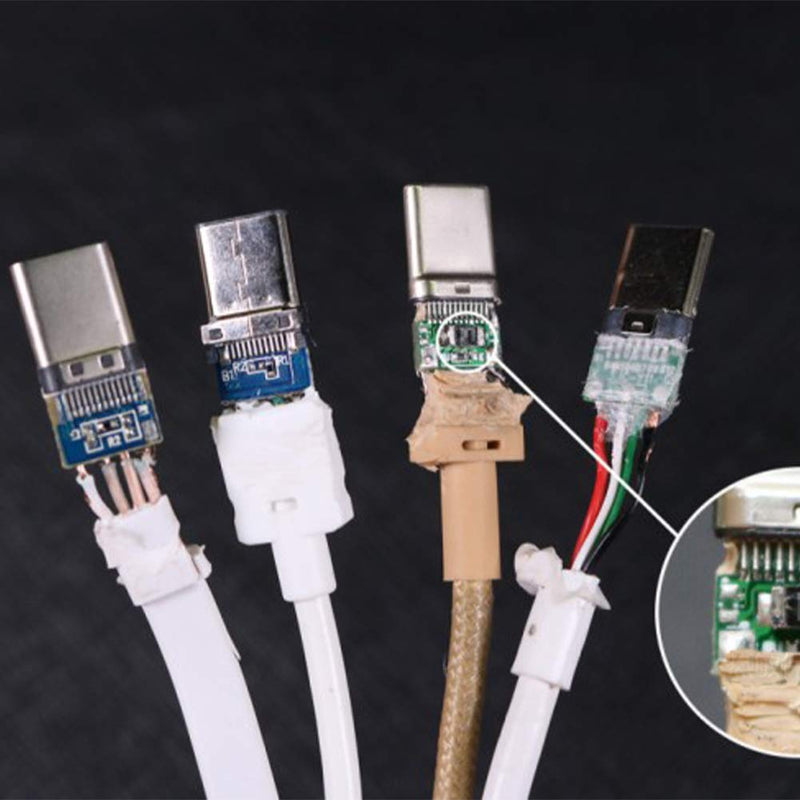 ANMBEST 10PCS USB 3.1 Type C Connector 24 Pins Male Female Plug Socket Receptacle Adapter to Solder Wire & Cable 24P PCB Board Support Module Male+Female