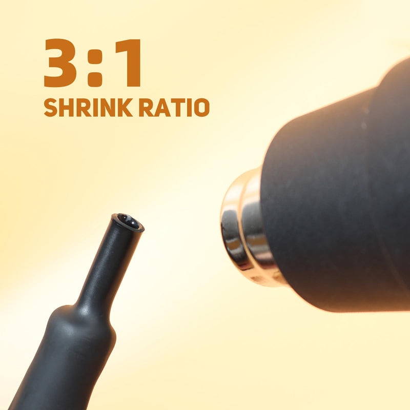 YAMXIN Heat Shrink Tube 30 mm Diameter, 3:1 with Adhesive, Double-Walled, Waterproof and Wear-Resistant, 1 m Black and 1 m Red Ø30mm - 1m x 2 Stück