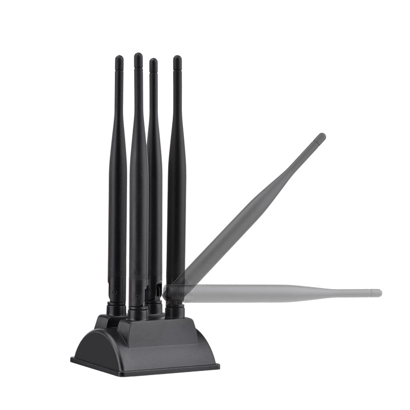 Eightwood 2.4GHz 5GHz Dual Band WiFi Antenna with 4 RP-SMA Male Connector | Magnetic Base, 6.5ft Cable, for PC Desktop Motherboard, PCIe Bluetooth Card, Wireless Router