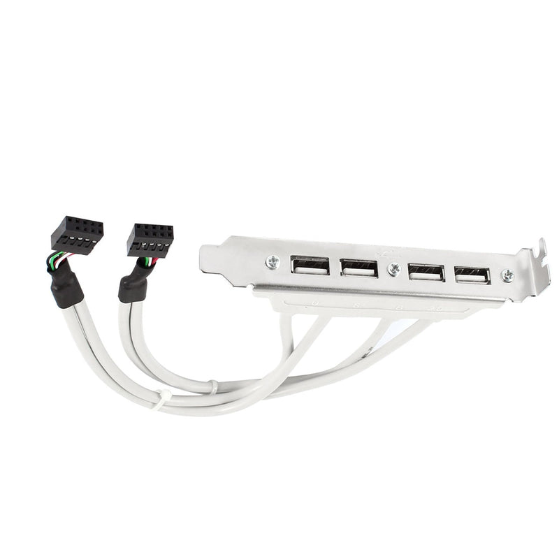 uxcell 4 Ports Hub USB 2.0 Port Slot Plate Adapter Panel to Motherboard Dual 9 Pin Header Panel Bracket Expansion Cable 25cm Long