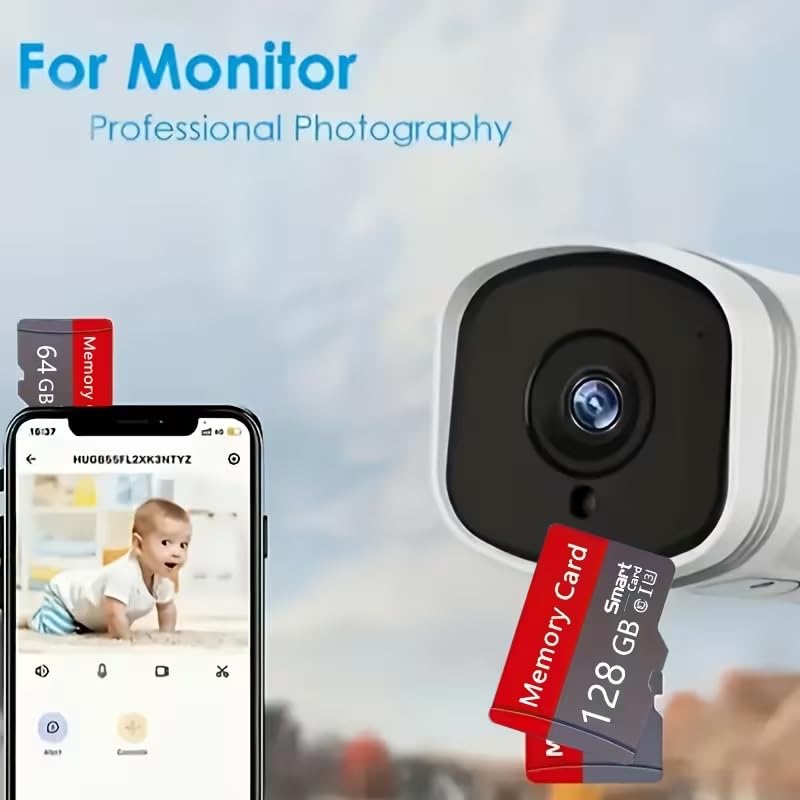 1Pc Memory Card/Tf Card Red and Gray TF Cards, High-Speed Class 10 U3 Mini SD Cards 32GB Capacities, Providing Reliable and Secure Performance for Smart Phones, Tablets, Cameras, Surveillance Cameras