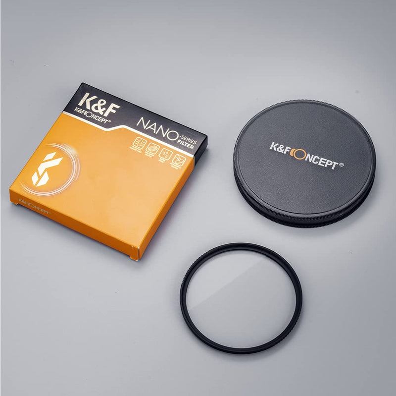 K&F Concept 55mm MC UV Protection Filter Shockproof Tempered Optical Glass with 28 Multi-Layer Coatings HD/Waterproof/Scratch Resistant for 55mm Camera Lens