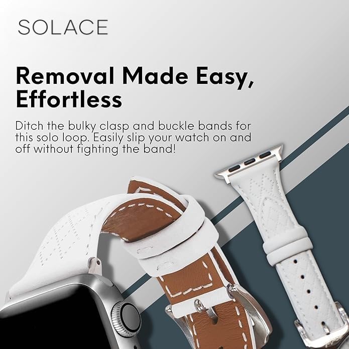 Solace Bands Allura Leather Watch Band - Compatible with Apple Watch Bands for Women and Men, Leather Watch Band for 38mm 40mm 41mm 42mm 44mm 45mm 49mm Ultra, SE and 11 10 9 8 7 6 5 4 3 2 1 38/40/41MM Champagne Pink