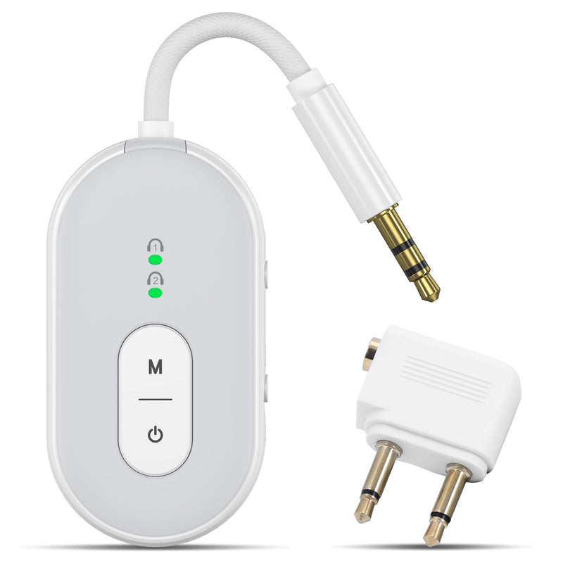 [AUSTRALIA] - Bluetooth 5.3 Transmitter Receiver for Car, 2-in-1 Wireless Audio Adapter with 3.5mm AUX, Low Latency, Supports Dual Pairing for AirPods/Headphones, 18+ Hours Battery for Home Stereo, TV, Airplane 