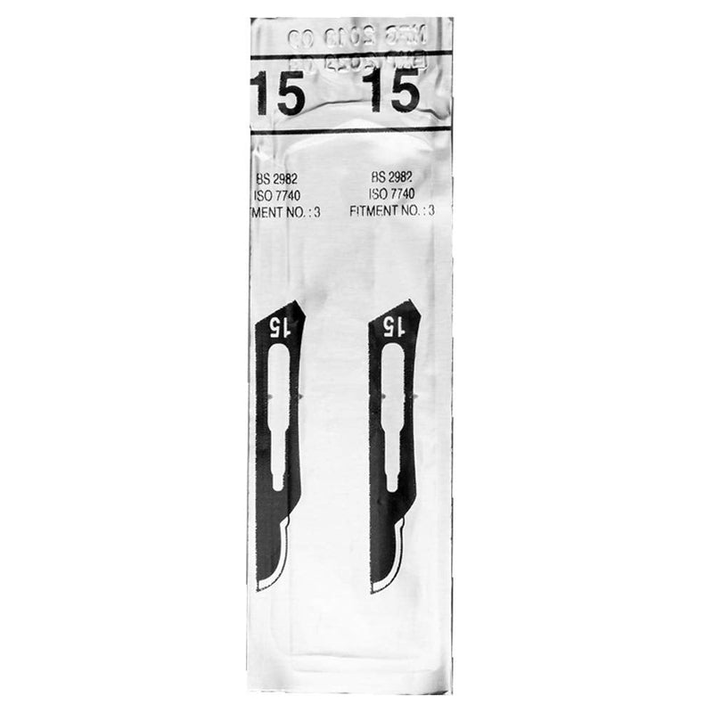 May Set of 60 Sterile Disposable Scalpel Blades - Sample Set Fig. 10-15 Carbon Steel - Precision Blades for Crafts, Model Making, Foot Care, Dermaplaning - Fits Handle No.3