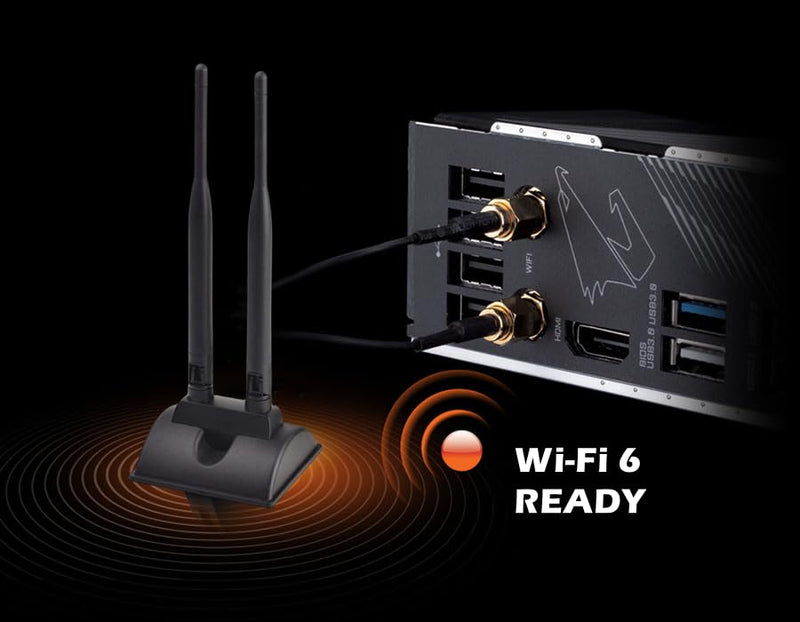 TECHTOO WiFi Antenna Dual Band 2.4GHz - 5.8GHz with RP-SMA Connector Magnetic Base for Wireless Network Router - USB Adapter - PCI PCIe Cards - Signal Booster - Access Point - Wireless Range Extender 2.4/5.8GHz Dual-Antenna