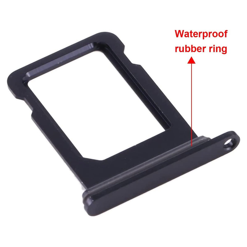 SIM Card Tray Holder Slot Replacement for iPhone 13 (Midnight/Black) with Waterproof Rubber Ring and Eject Pin (Single Sim Version) Midnight