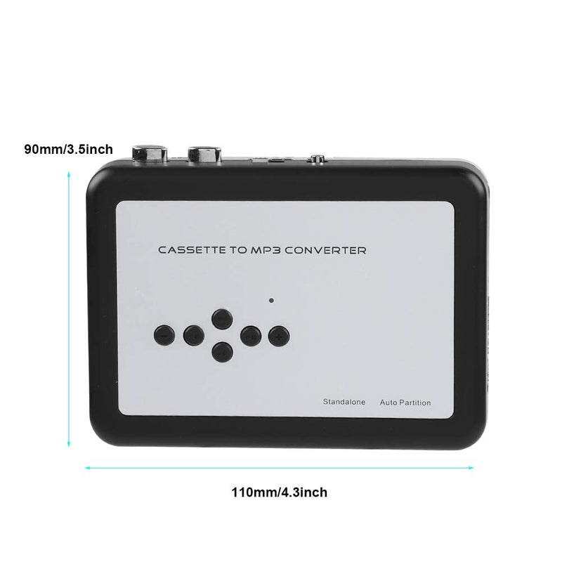 Cassette mp3 Converter, Portable Cassette Tape to MP3 Converter USB Flash Drive Capture Audio Music Player Suitable for Windows XP/Vista / 7/8