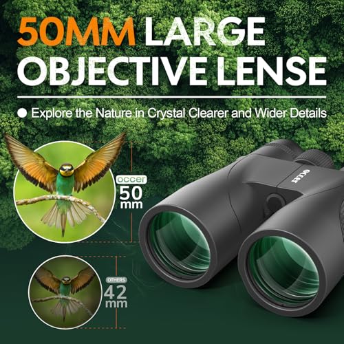 Occer 12x50 Binoculars for Adults High Powered for Bird Watching Hunting Tactical Edition-Black