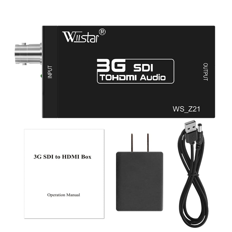 [AUSTRALIA] - Wiistar SDI to HDMI Converter 3G/HD-SDI to HDMI Audio Video Adapter Full HD 1080P for Camera CCTV Showing on HD Display 