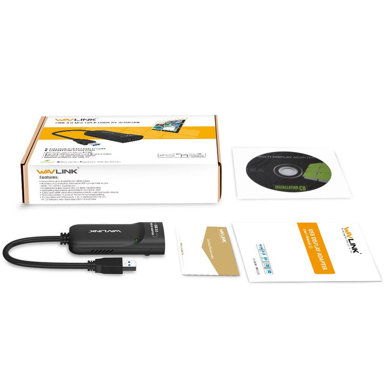 Wavlink USB 3.0 to HDMI Universal Video Graphics Adapter with Audio Port Displaylink Chip Supports up to 6 Monitor displays, 2048x1152 External Video Card Adapter Support Windows & Chrome OS USB to HDMI
