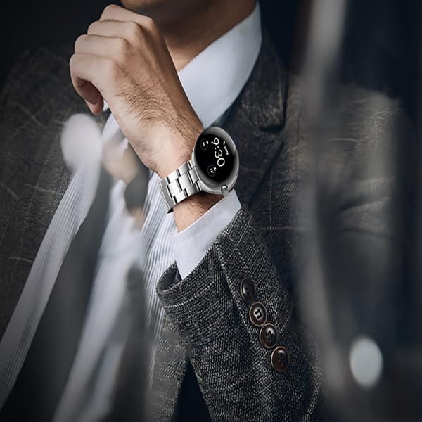 Tool-Free Titanium Magnetic Band for Google Pixel watch 5/4/3 45mm | Metal Strap for Pixel Watch 45mm | No Tool Needed Adjustment,40% Lightweight,Durable,Skin-Friendly,Fit wrist 6"-9",for Men black