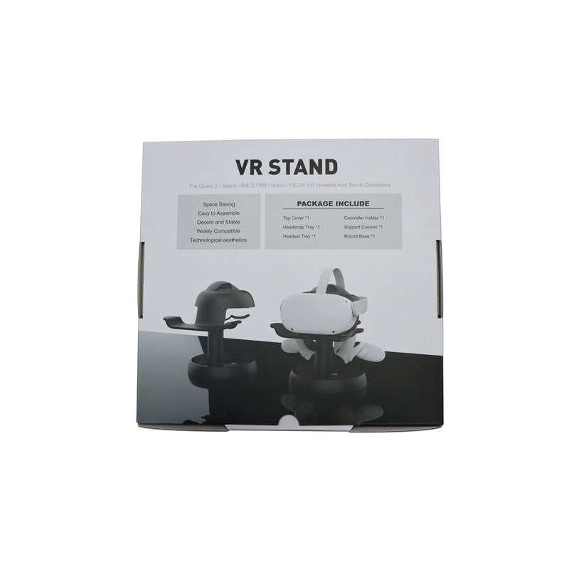 AMVR Stand Holder Compatible with Quest 3/Quest 2/Pico 4/Vision Pro/for PSVR 2 - Universal VR Headset Display Dock, Stable Bracket Storage Round Base, Mount Install Easy