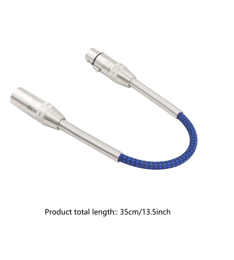 [AUSTRALIA] - LANMINGLEL Short 3 Pin Metal Spring Microphone Cable XLR Male to Female Heavy Duty Balanced Nylon Braided Cord Compatible Speakers, Microphones(0.3M) 0.3M 