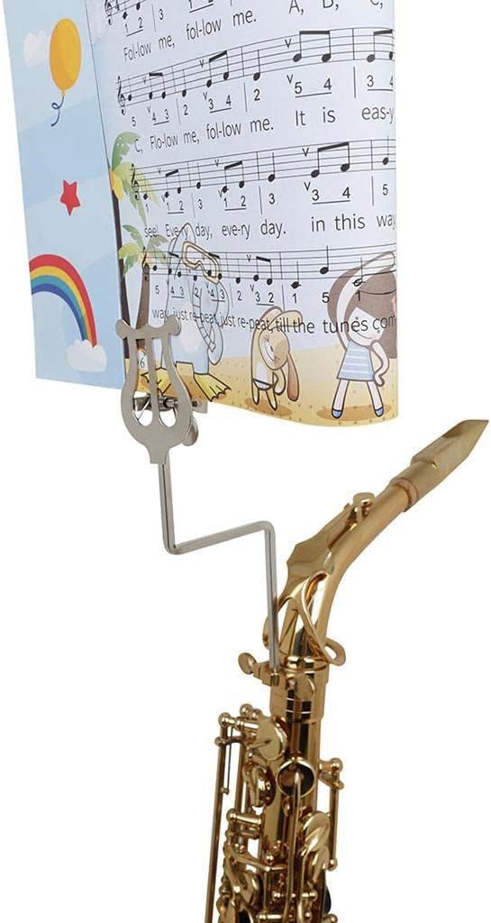 Nickel-Plated Saxophone Marching Lyre Music Sheet Clip for Alto Tenor Saxophone Silver