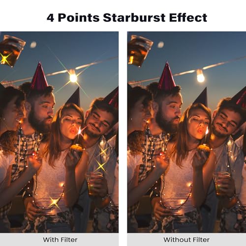 Walking Way 72mm Variable Star Filter, 4/8 Point for Camera Lens