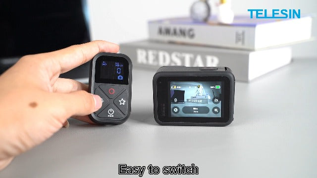 Remote Control for GoPro, TELESIN Magnetic Wireless Remote Controller with LCD Display Wrist Strap for Go Pro Max GoPro Mini Hero 12 11 10 9 8 Bike Motorcycle Cycling Hiking POV Selfie Accessories T10 Water Resistant
