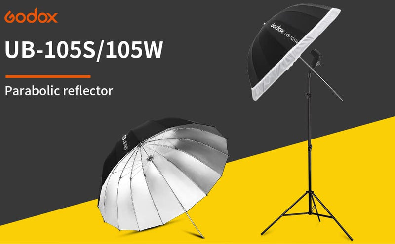 Godox UB-105S 41.3" 105cm Silver Inner Deep Parabolic Reflective Umbrella 41.3"