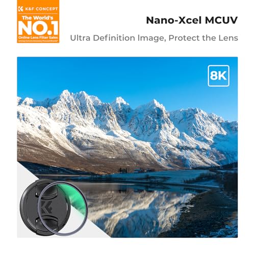 K&F Concept 77mm MCUV Lens Protection Filter with Filter Cap Cleaning Cloth