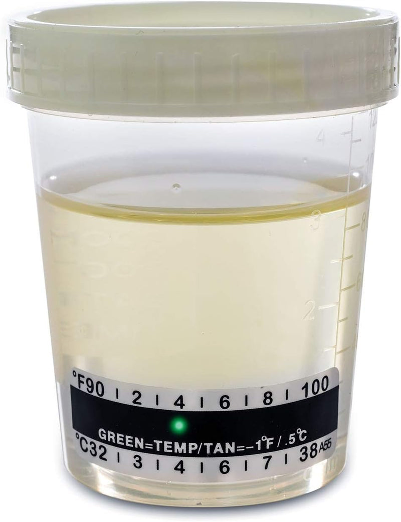 Sterile Urine Cup / Sample Cup Screw Top 120ml with Temperature Indicator Pack of 5