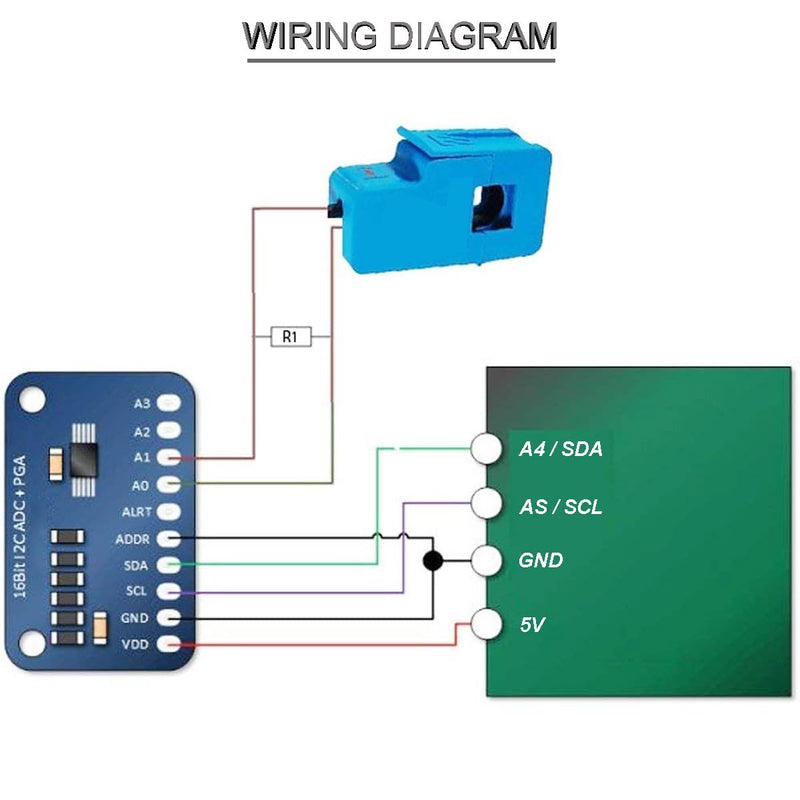 Youmile SCT-013-000 Non-invasive Sensor Split Core Current Transformer 100A/1V AC Current Sensor + ADC Module with Audio Socket Cable Male and Female for Arduino