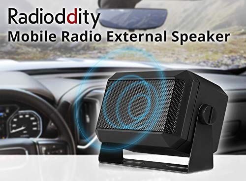 [AUSTRALIA] - Radioddity Mini External Speaker for Mobile Radio Car Transceiver, 5W Universal Portable, 71" Power Cable, 4 x 4, Compatible CB-27 Pro DB20-G Icom ID-5100 Yaesu FT-891 Midland MXT115 