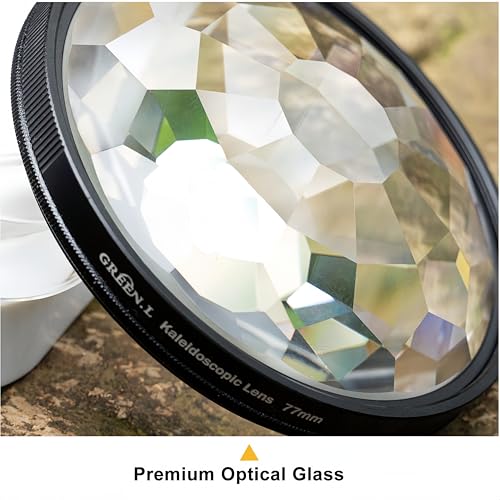 GREEN.L 67mm Kaleidoscope Prism Lens Filter Photography Prism Crystal Glass Effect Filter