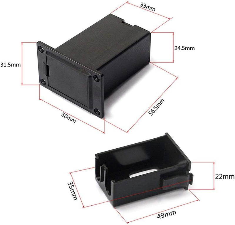 [AUSTRALIA] - Black Guitar Pickup Battery Box Battery Guitar Case Acoustic Guitar Pickup Parts, Pickup Shell Cover Installed on Guitar Bass with 9V Battery Box, Case Holder Replacement for EQ 7545R Bass Accessories 