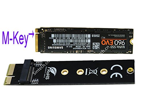 Sintech Nvme PCIe,M.2(NGFF) M Key SSD to PCI-e X1 Adapter Card,Compatible for Samsung 960 970 Evo PCIe 1X