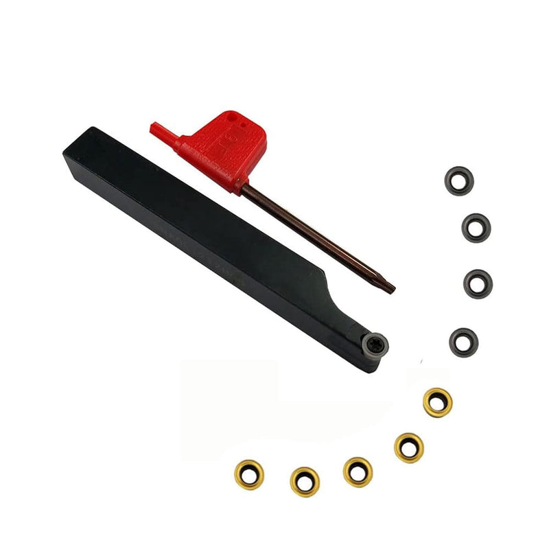 Hunricho 3/8" 1/2" SRACR1010/1212 H06 Lathe Lathe Holder Lathe Lathe Lathe with RCMT0602 Round Carbide Router Bits (2pcs 1/2 Holder + 10pcs Inserts) 2 pieces 1/2 holders + 10 pieces inserts