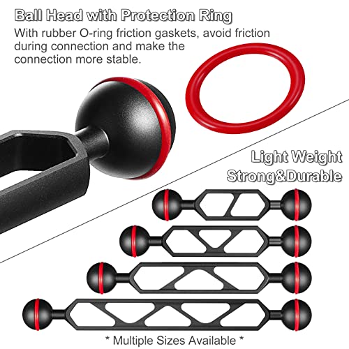 MINIFOCUS 4PCS Underwater Camera Buoyancy Kits & 6" Double Ball Aluminum Alloy Extension Arm