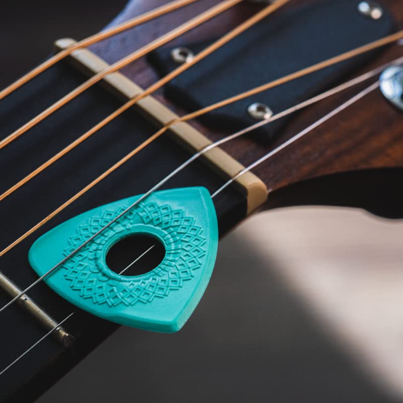 Bog Street Axe Blade Light Ergonomic, 3-Sided Guitar Pick. - One .5mm standard tip and Two 1.5mm Jazz style tips. (6-Pack) 6-Pack
