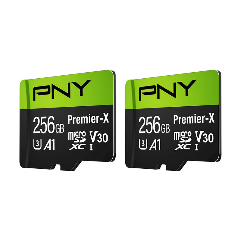 [AUSTRALIA] - PNY 256GB Premier-X Class 10 U3 V30 microSDXC Flash Memory Card 2-Pack FLASH CARD - 2 PACK 