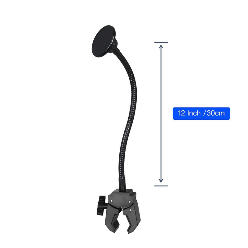 Wheelchair Magnetic Phone Holder - Adjustable Gooseneck with Angle Lock, Compatible with iPhone 16/15/14/13/12 Pro Max Series, iPad & Magnetic Phone Cases (12 Inch) 12 Inch