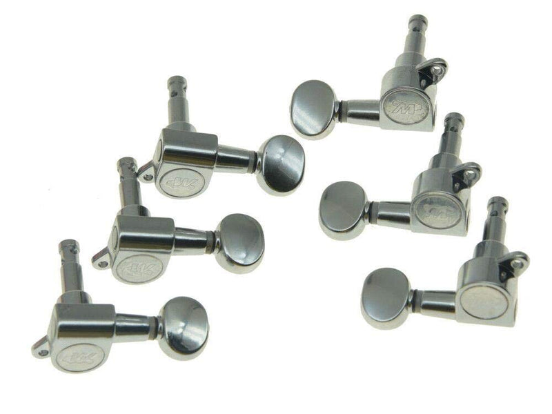 Wilkinson 6 Inline Chrome E-Z-LOK Post Guitar Tuners E-Z Post Guitar Tuning Keys Machine Heads with Mini Oval Button Chrome/Black/Gold