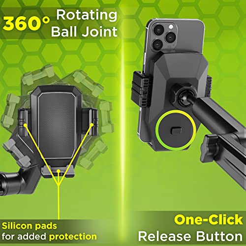 Gray Semi Truck Phone Mount & Truck Seat Cushion, Heavy Duty Cell Phone Device Holder for Dashboard Windshield Window & Ultimate Memory Foam Trucker Seat Cushion (1 Device Mount & 1 SC)