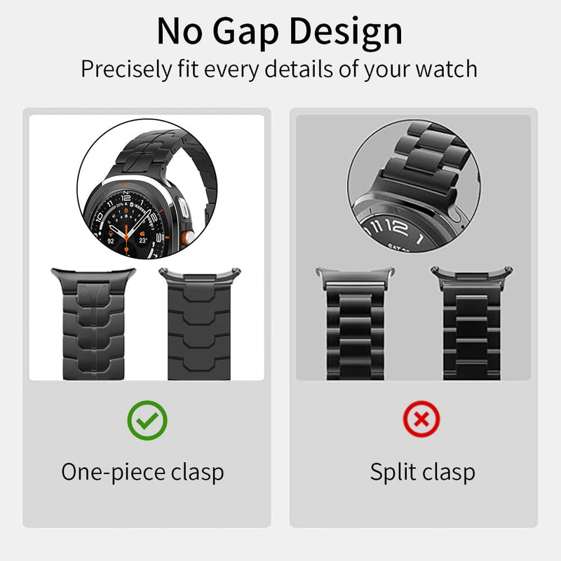 Titanium Band for Samsung Galaxy Watch Ultra 2 1 47mm (2026/2025/2024), No Gap Metal Watchband with Integrated Buckle Strap Replacement Accessory for Galaxy Watch Ultra 47mm grey