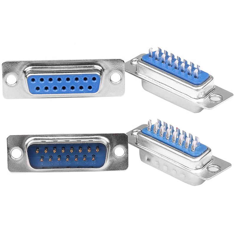 ANMBEST DB15 Solder Connector, 15PIN RS232 Terminal Adapter Breakout Board with Case Assortment Kit(10PCS Male + 10PCS Female)
