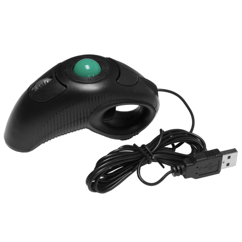 YUMQUA Finger Mouse, Handheld Trackball Mouse USB Wired Hand Held Thumb Ring Mice with Roller for Laptop Mac Window Computer Fits Left and Right Handed Users