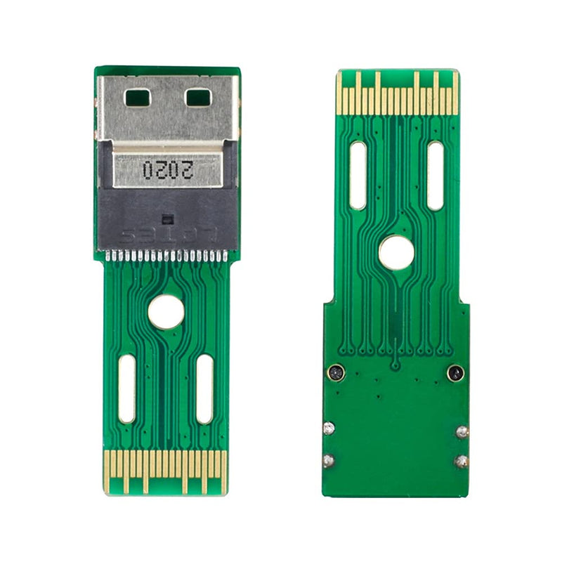 NFHK PCI-E Slimline SAS 4.0 SFF-8654 4i 38pin to SFF-8654 38pin Male to Female Extender Adapter Test Tools Green 4i