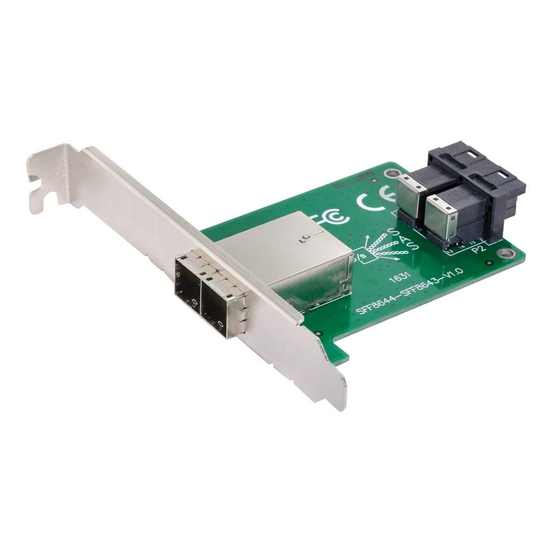 chenyang Mini SAS 2 SFF-8644 to 2 SFF-8643 HD Data Server Converter Adapter with Bracket