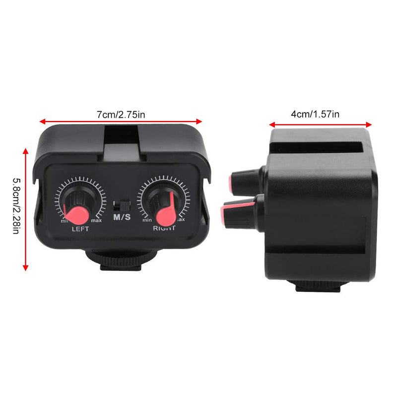 DSLR Cameras Audio Mixer Adapter, WS V2 Channel Small Microphone Audio Mixer for DSLR Cameras Mono 1/8inch(3.5mm) inputs/Stereo 1/8inch(3.5mm) Input / 1/8inch(3.5mm) Stereo