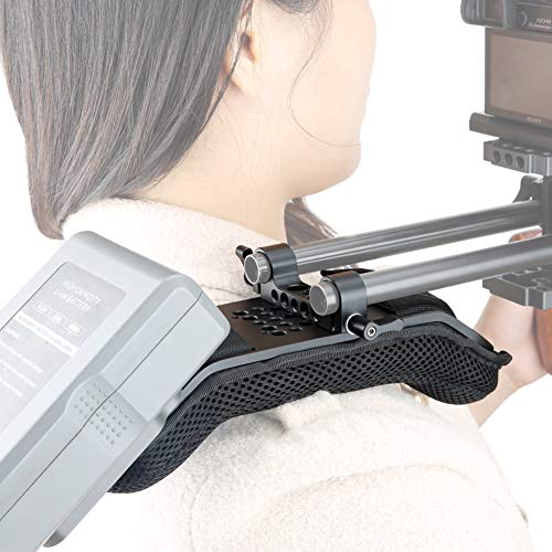 NICEYRIG 15mm Shoulder Rig Pad with railblock, 16'' Aluminium Rod for DSLR Camera Cinema Camcorder Shoulder Support System