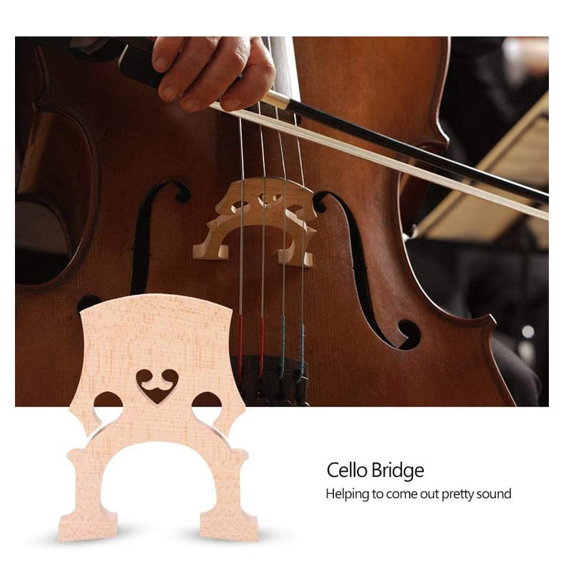 Fitted 4/4 Full Size Cello Maple Bridge Finer Grade Solid Maple Wood Cello Bridge Replacement Cello Parts & Accessory