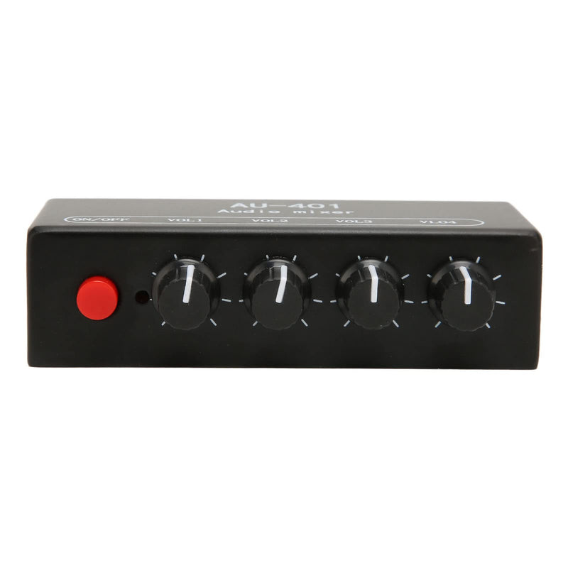 Zopsc 4-Channel Stereo Audio Mixer, 4 In 1 Out, 3.5mm, Black