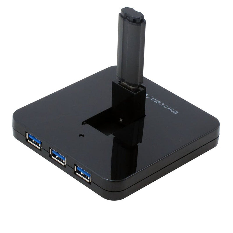 SEDNA - 4 Ports USB 3.0 Hub - 1 Vertical Foldable Port and BC 1.2 Charging Port - Black