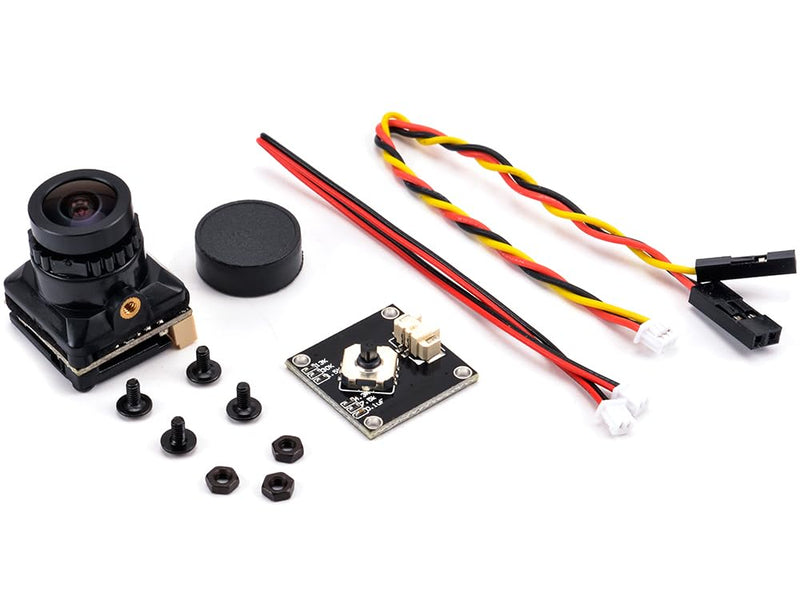 Readytosky 1500TVL FPV Camera 2.1mm Lens 1/3" CMOS Camera 5V-30V PAL/NTSC with OSD Internal Adjustable for RC FPV Racing Drone (Black) Black