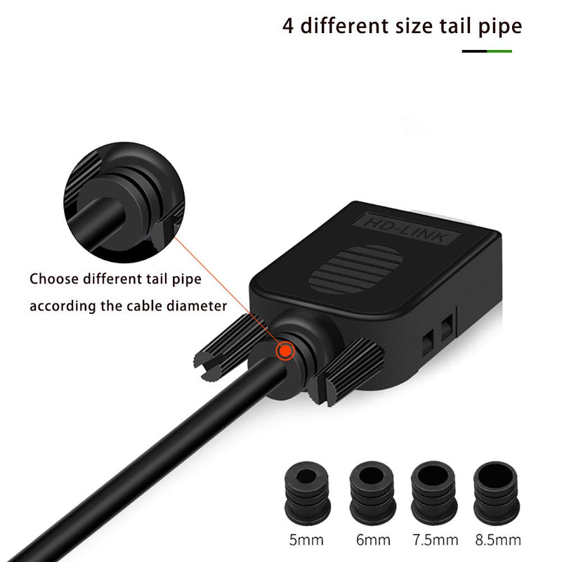 COMOPEZ 2Pcs DB9 Breakout Connector Solderless RS232 D-SUB Serial to 9-pin Port Terminal Female Adapter Connector Breakout Board Module with Case