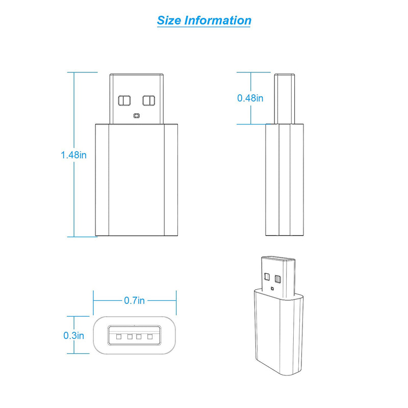 USB C Female to USB A Male Adapter,Compatible with Apple MagSafe Watch to USB Wall Plug,Type-C to A Charger Cable Converter for iPhone 13 12 Mini Pro Max,MacBook,iPad,Galaxy Note,Google Pixel 5 4 3XL 2 Pack White