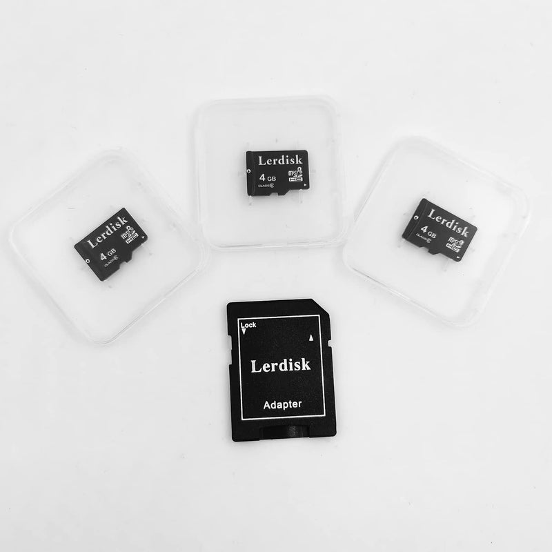 Lerdisk Factory Wholesale 3-Pack Micro SD Card 4GB Class 6 MicroSDHC in Bulk with SD Adapter Produced by 3C Group Authorized Licencee (4GB) 4GB Class6